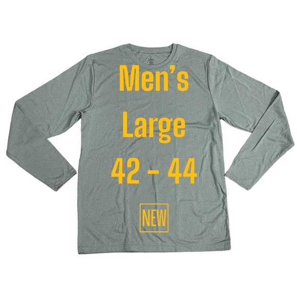Men's L.L. Bean Large 42 - 44 Crewneck Shirt Gray Long Sleeve Pullover Layer New - Picture 2 of 8